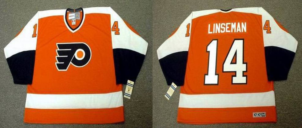 2019 Men Philadelphia Flyers 14 Linseman Orange CCM NHL jerseys